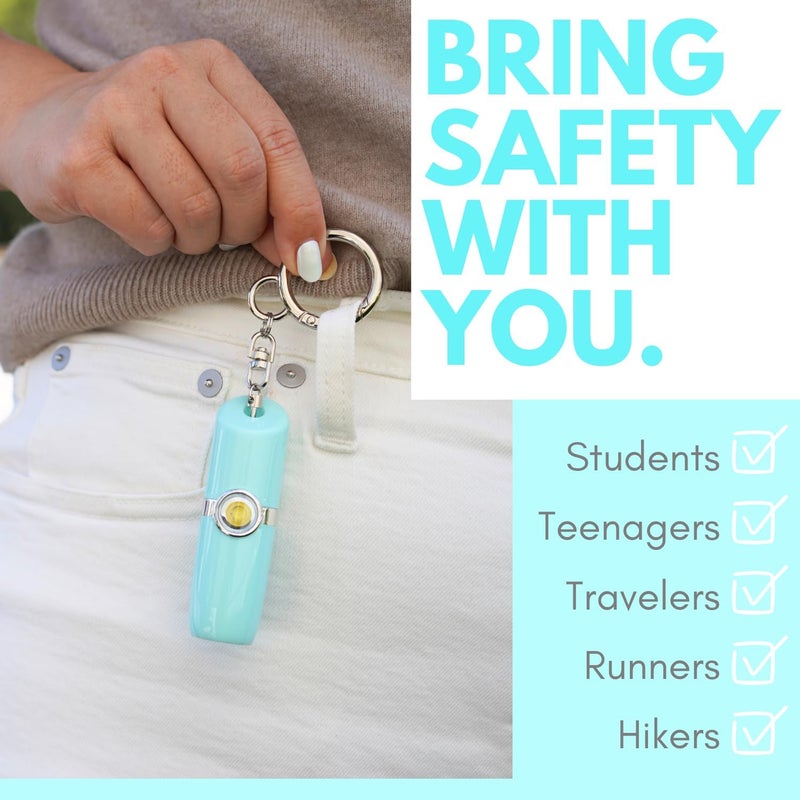 Security Man Personal Alarms for Women | Safety Alarm Keychain (Loud 130dB Siren and SOS Strobe Light) Everyday Self Defense Security Alarm Protection Device (Teal) - Image 2